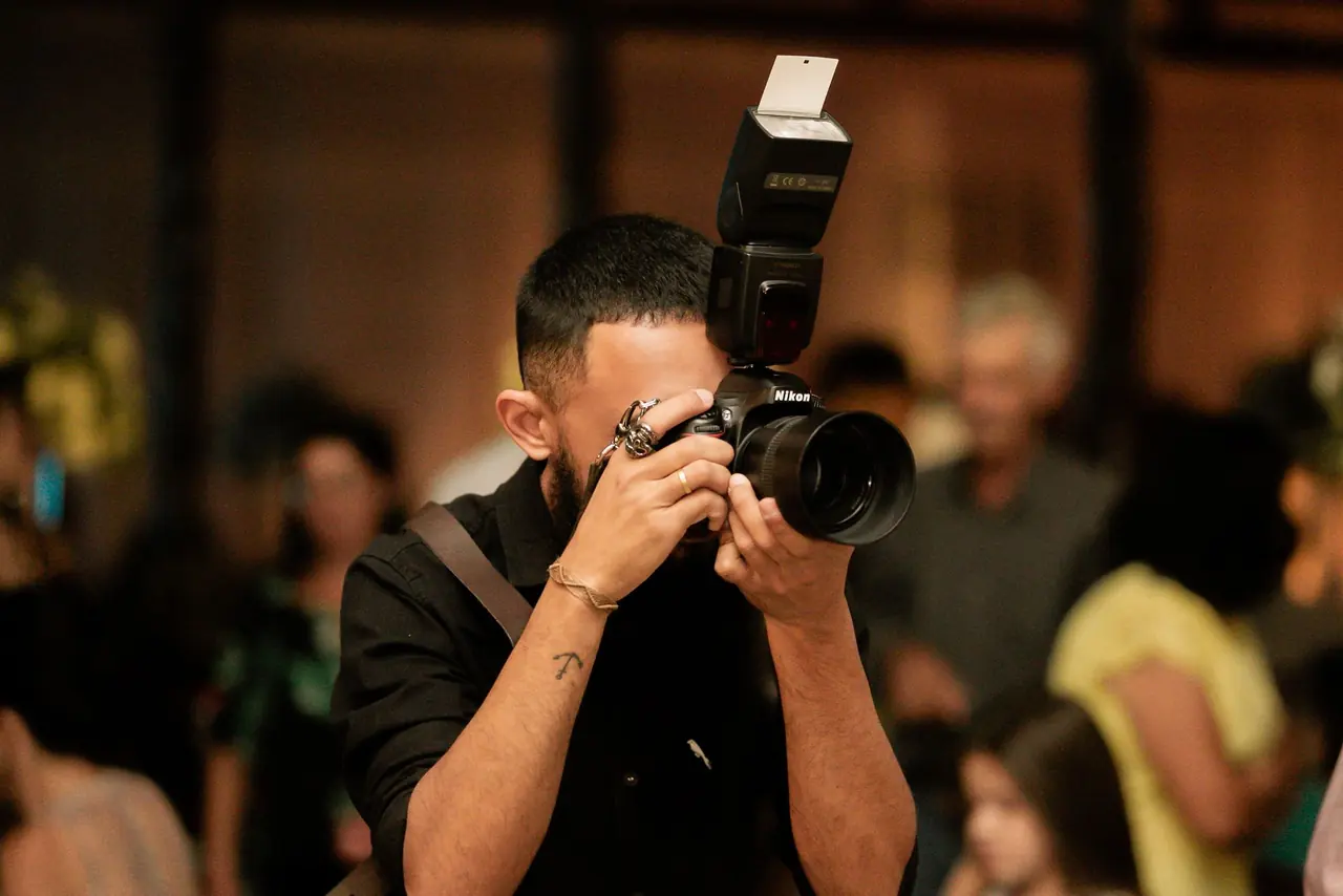 A photographer capturing an event